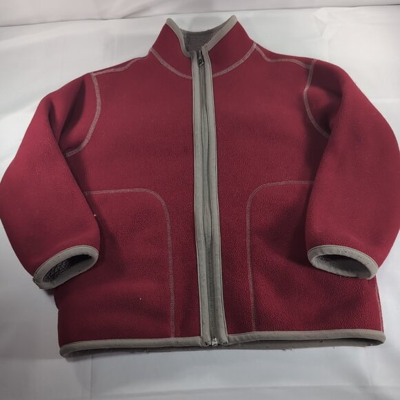 Lands' End Reversible Jacket Sweater Women S Small Long Sleeve Zip Sherpa Red - Picture 1 of 10